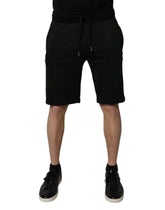 Dolce & Gabbana Black Cotton Sweatshorts Men Bermuda Shorts -   -  Dolce & Gabbana.